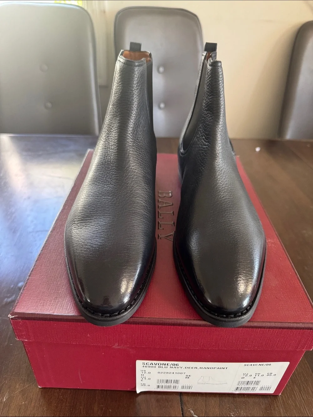 Bally Black Pebbled Leather Chukka Boots